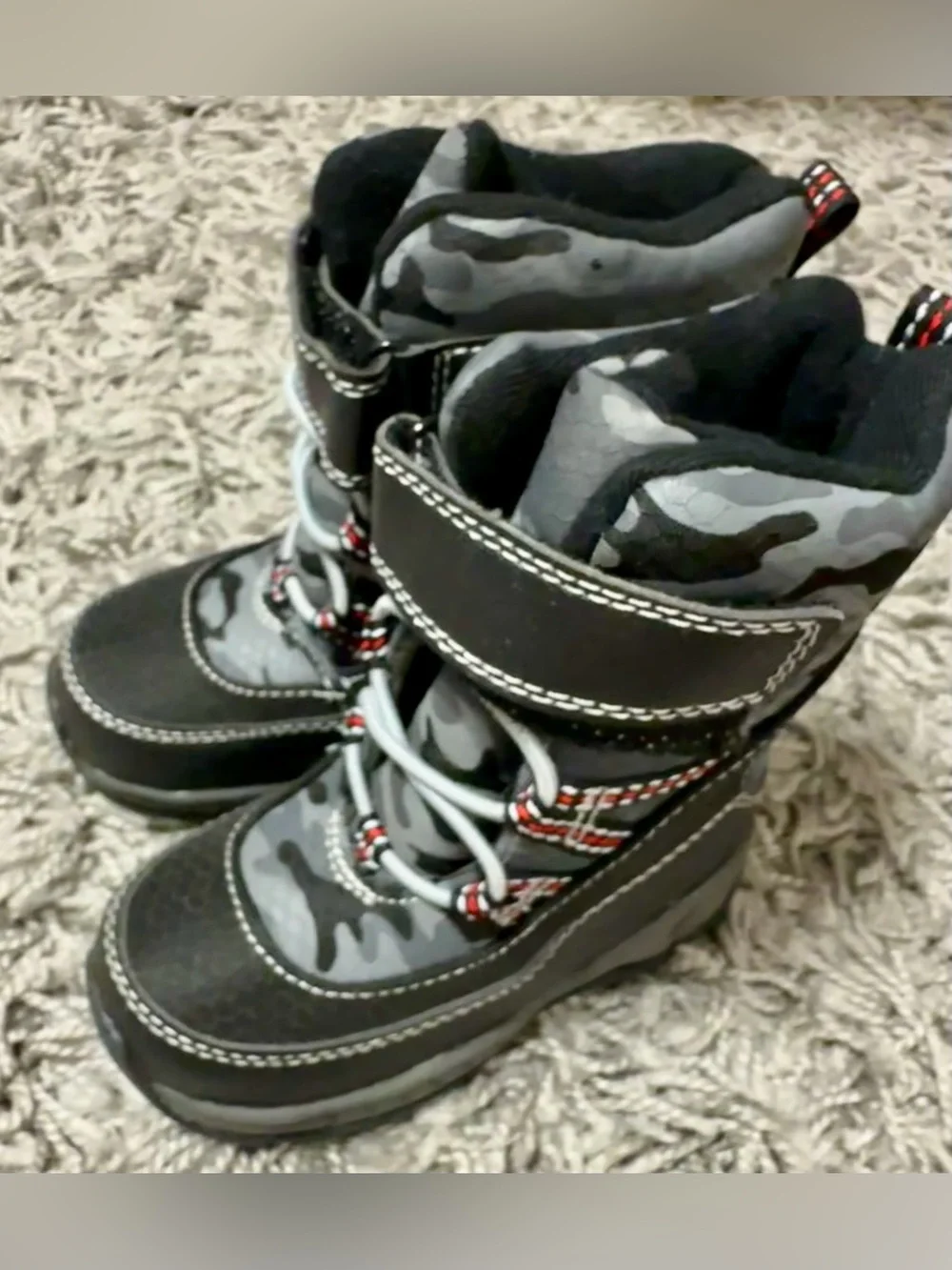 Carter's Black and Gray Camo Kids Winter Boots